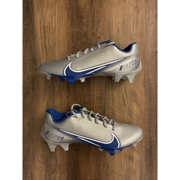 Nike Vapor Edge Speed 360 Silver Blue Football Cleats Size 8 CD0082-010 New - Picture 1 of 7